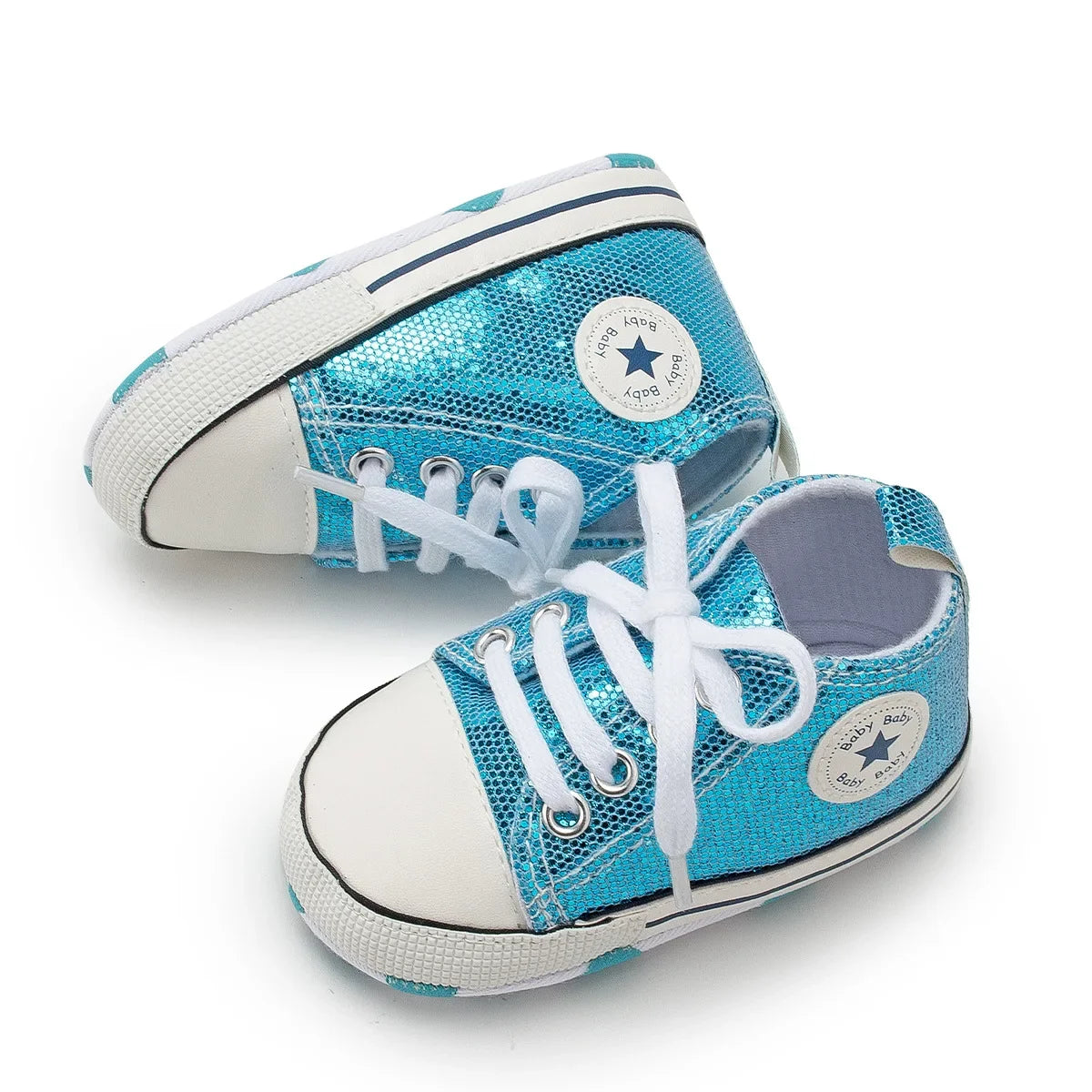 Glitter Canvas Shoes - Blue