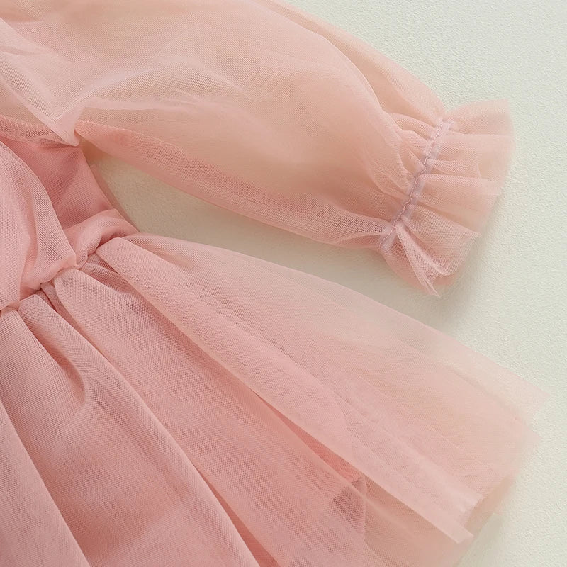 Robe bébé Bella Princess + bandeau à nœud - Rose