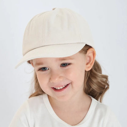 Casquette unisexe crème unie pour tout-petits