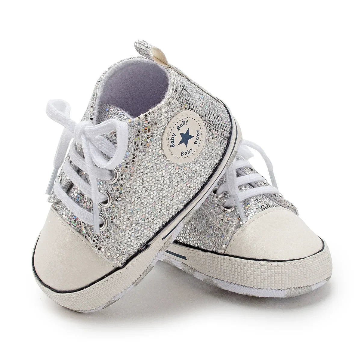 Glitter Canvas Shoes - Silver