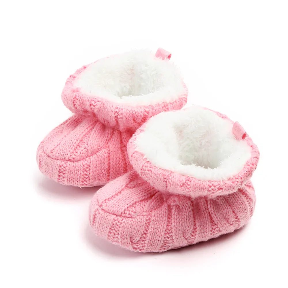 Knitted Prewalker Shoes - Pink