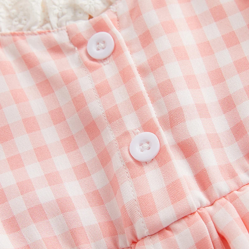 Robe bébé à carreaux Jolene + bandeau à nœud