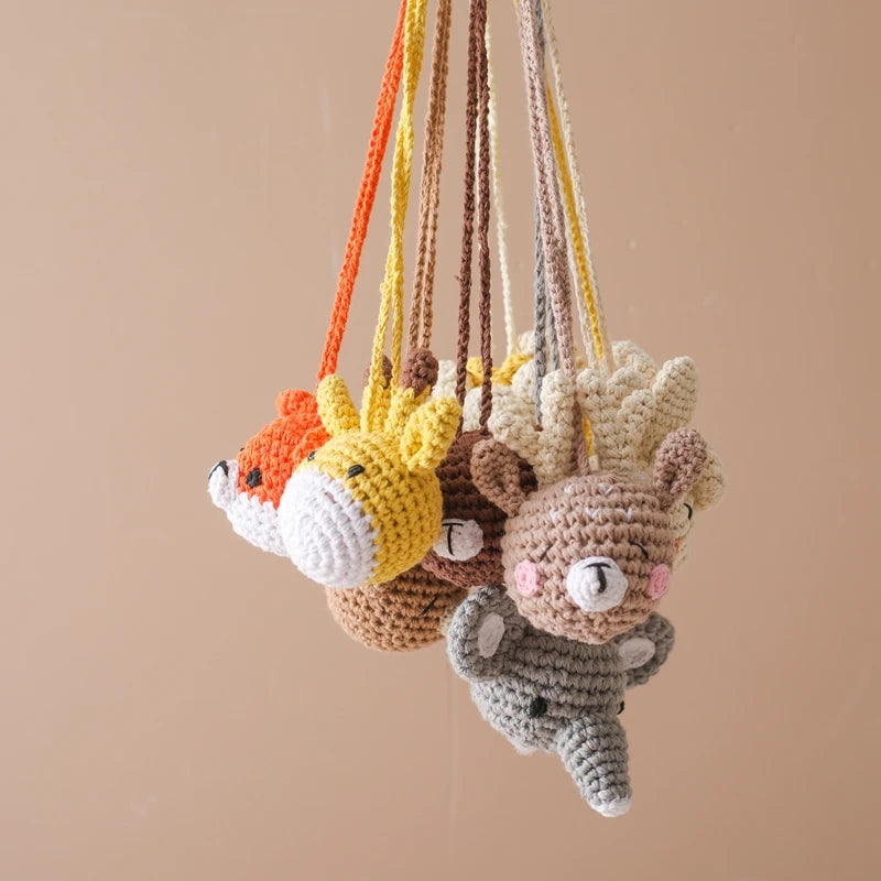 Handmade Crochet Rattle - Beige Lion