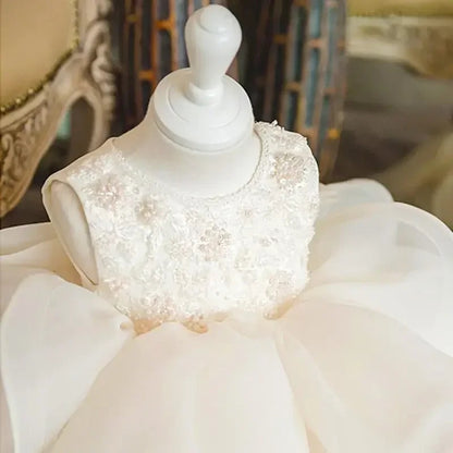 Victoria Flower Princess Dress - Cream