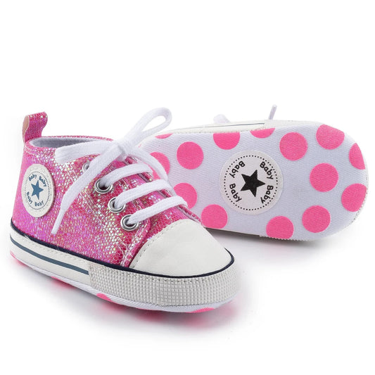 Glitter Canvas Shoes - Pink