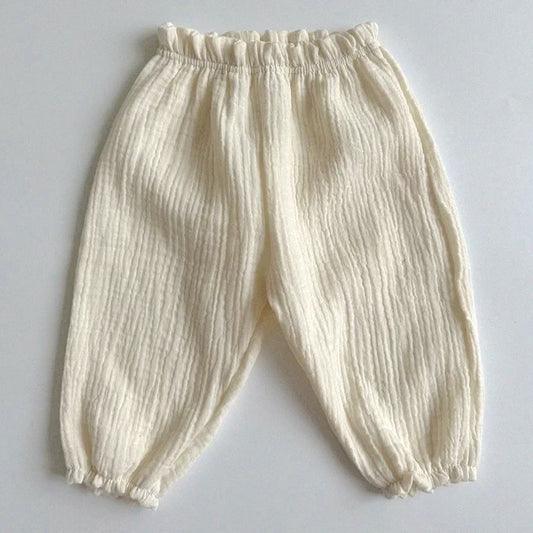 Organic Cotton Muslin Baby Pants - Beige