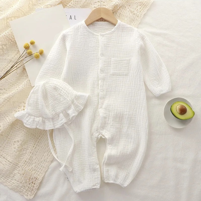 mulsin baby jumpsuit and hat - Cocowish