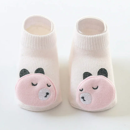 Chaussettes bébé ours rose