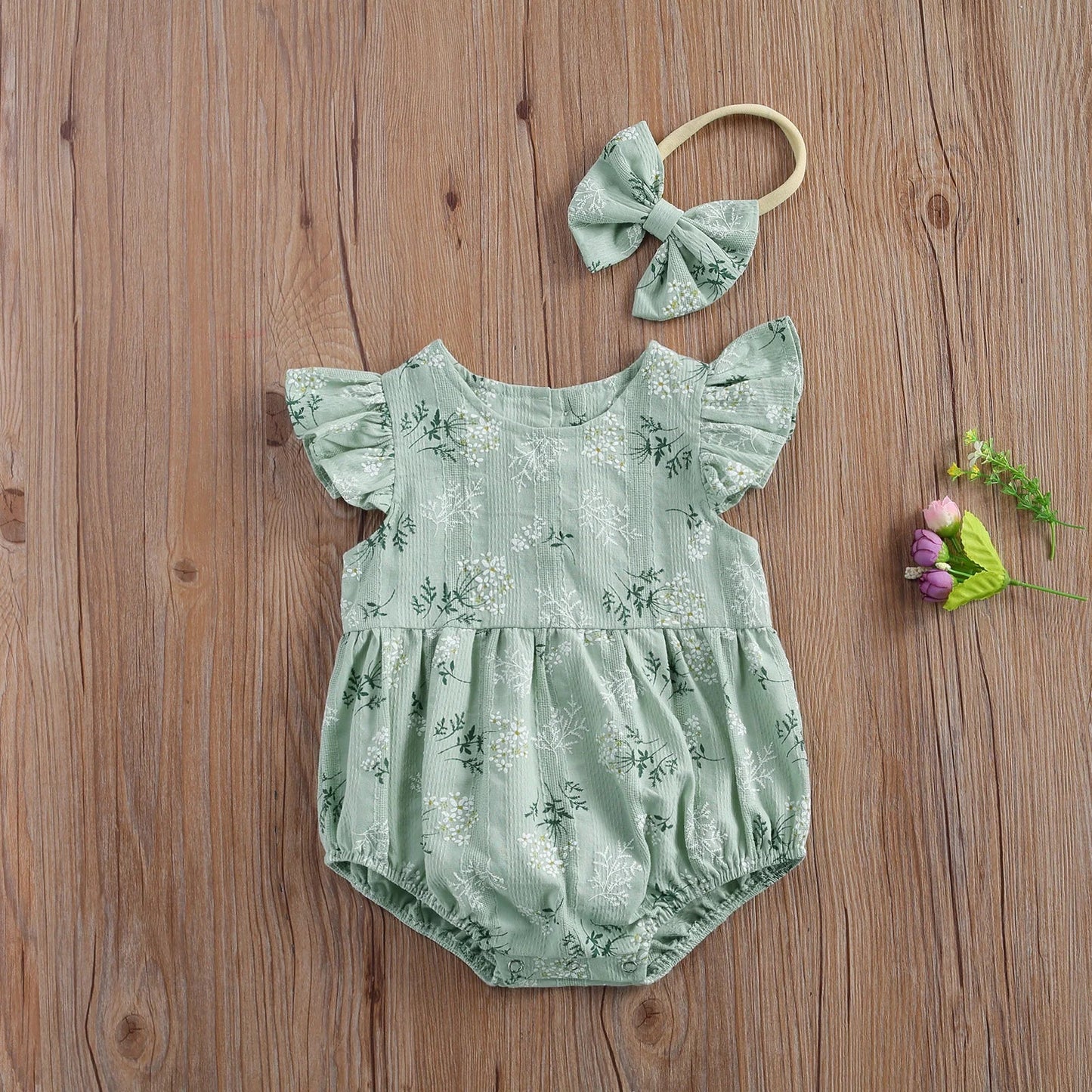 Baby Dandelion Romper with Hairband - Cocowish