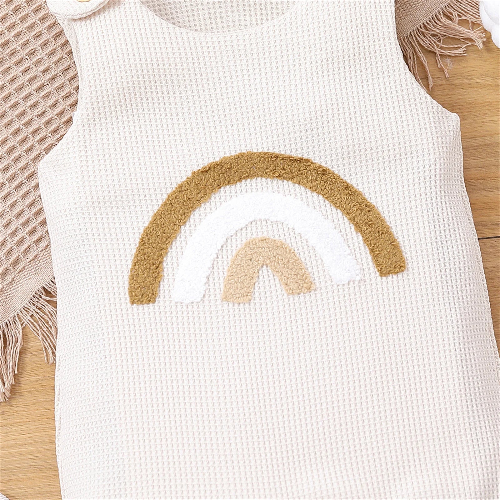 Baby Rainbow Overalls - Beige - Cocowish