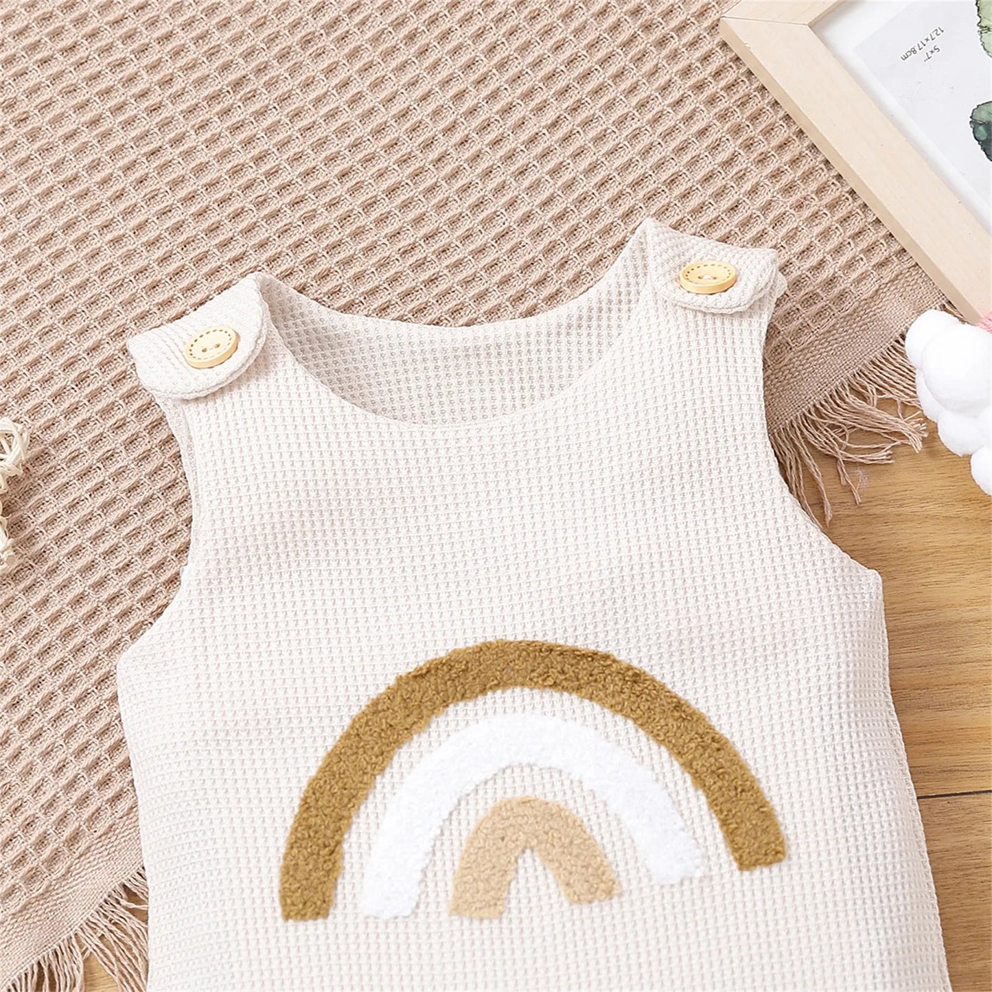 Baby Rainbow Overalls - Beige - Cocowish