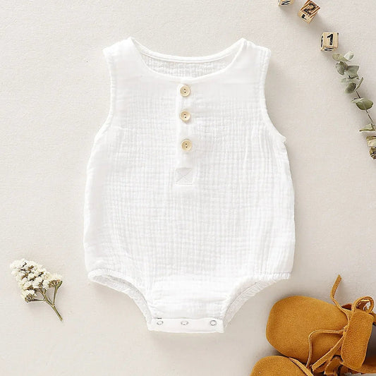 Muslin Sleeveless Bodysuit - Cocowish