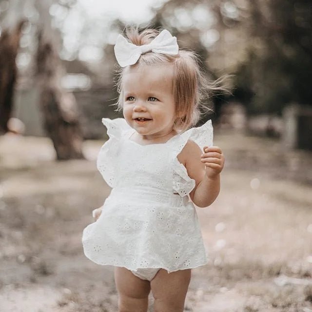 Princess Sleeveless Romper Dress and Bow - Cocowish