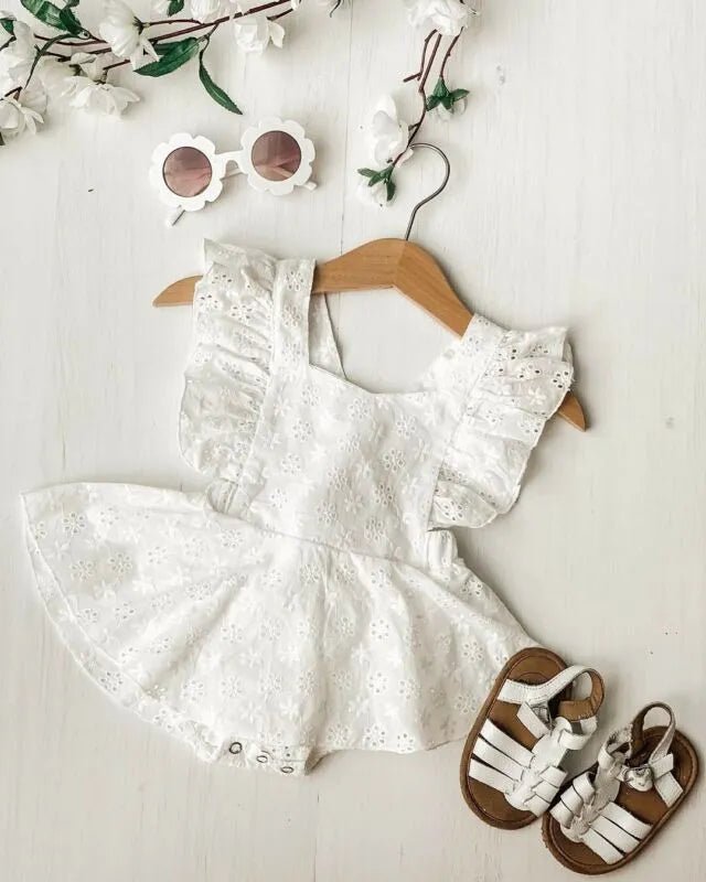 Princess Sleeveless Romper Dress and Bow - Cocowish