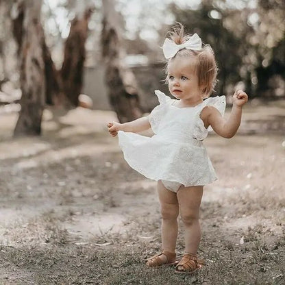 Princess Sleeveless Romper Dress and Bow - Cocowish